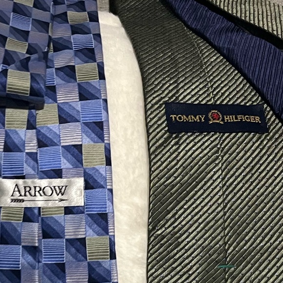 Men's Ties - 2 for the price of 1 Arrow blue/green Tommy Hilfiger green:black - Picture 3 of 5
